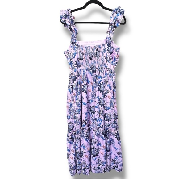 J. Crew Factory Square Neck Smocked Floral Dress Size 8 - Picture 9 of 16